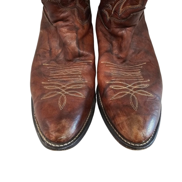 Justin Boots Men's Brown Leather Western Boots - Picture 3 of 7